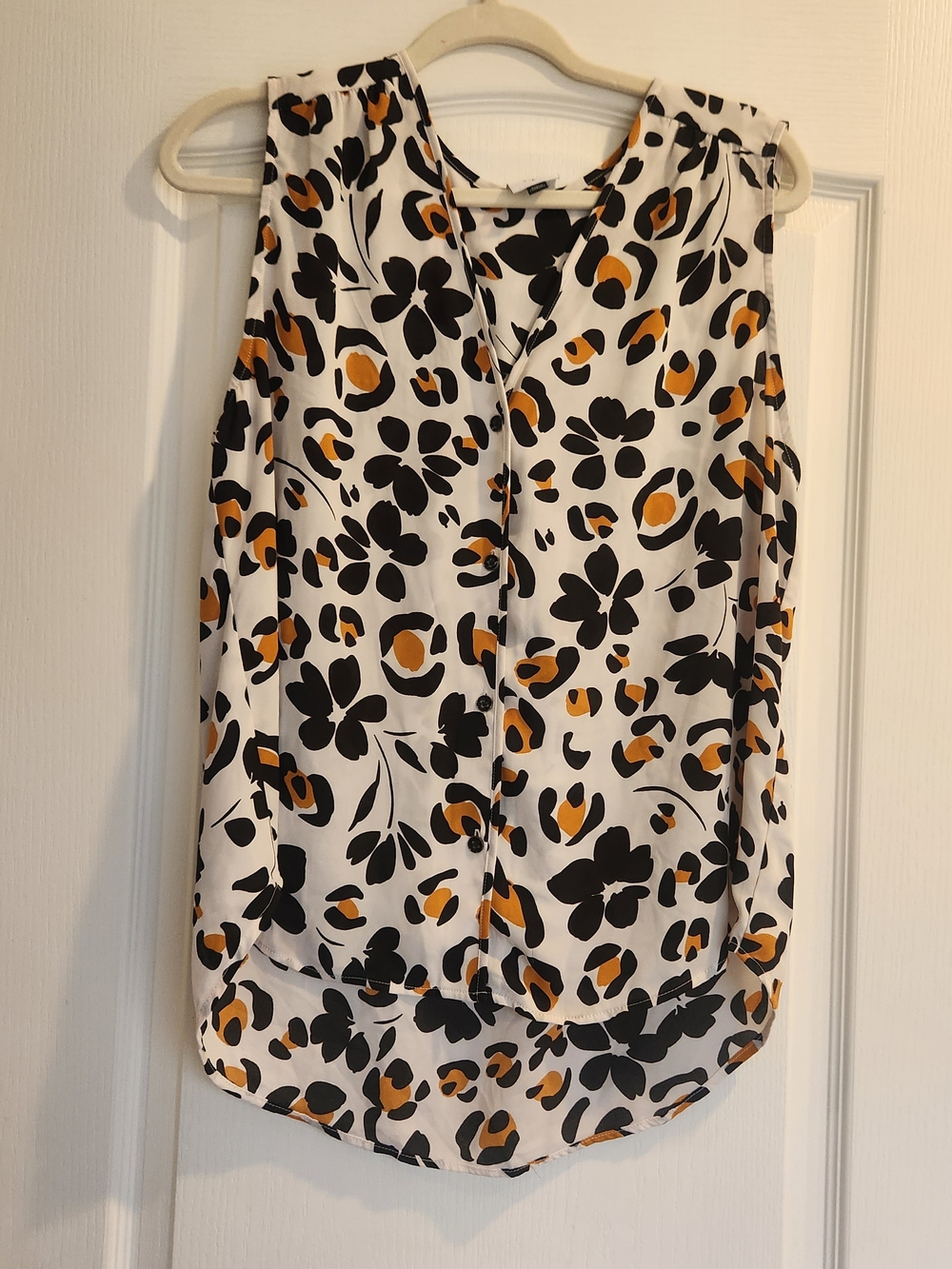 CAbi Sleeveless Floral-Spot Blouse L Euc